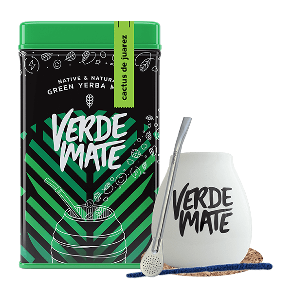 Set Yerbera Verde Mate Cactus de Juarez 0.5kg