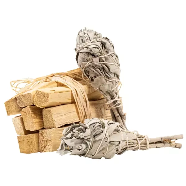 2 x Bündel weißer Salbei + Palo Santo 100g Set