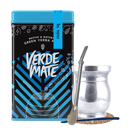 Set Yerbera Verde Mate Mas IQ 0.5kg Palo Santo