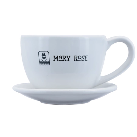 Tasse mit Logo Mary Rose (weiß) 200 ml