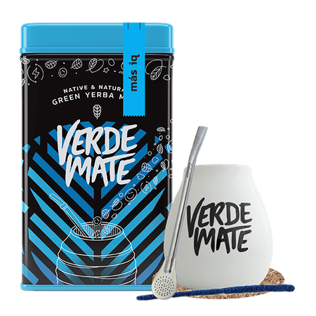 Set Yerbera Verde Mate Mas IQ 0.5kg 