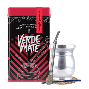 Set Yerbera Verde Mate Energia Guarana 0.5kg Palo Santo