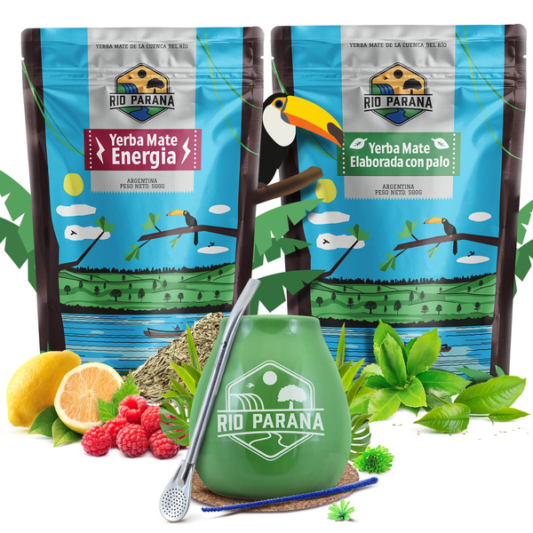 Mate Tee Set Rio Parana Energia Elaborada 2x500g + Zubehör