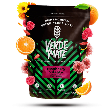 Mate Tee Set Verde Mate Raspberry 500g Kalebasse + Bombilla