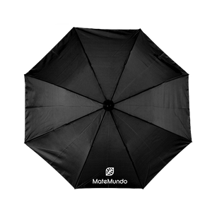 Faltbarer Regenschirm mit dem Mate Mundo-Logo