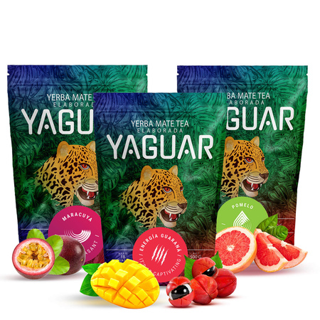 Yerba Mate Yaguar stellte verschiedene Typen 3x500g ein