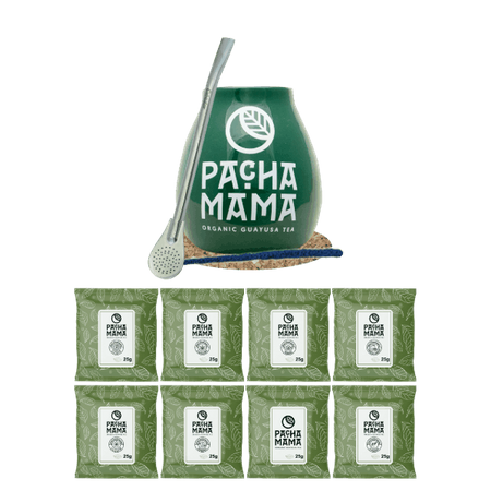 Guayusa Pachamama Set 8x25g Mate Becher + Bombilla