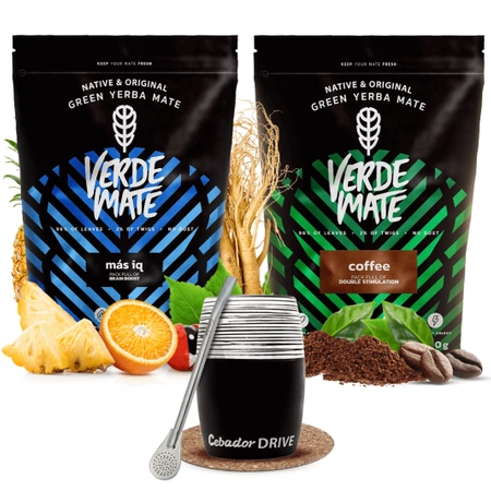 Verde Mate Tee Set Kalebasse Drive Bombilla