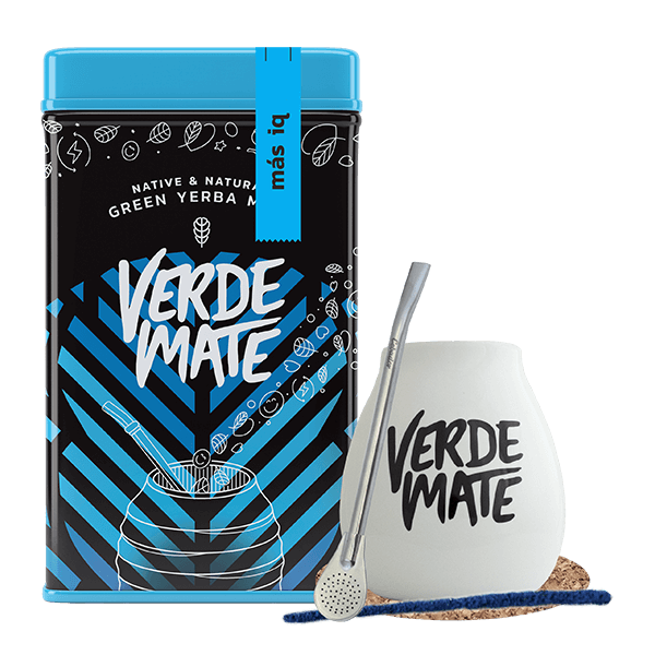 Set Yerbera Verde Mate Mas IQ 0.5kg