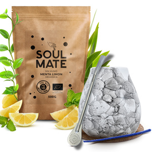 Mate Tee Set Soul Mate Organica Menta Limon 500g 0,5kg Kalebasse + Bombilla