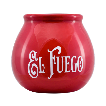 Keramischer Mate Becher El Fuego Logo (rot) 300 ml